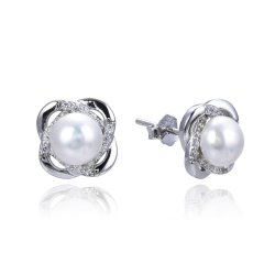 FWP stud earrings with Swarovski crystals